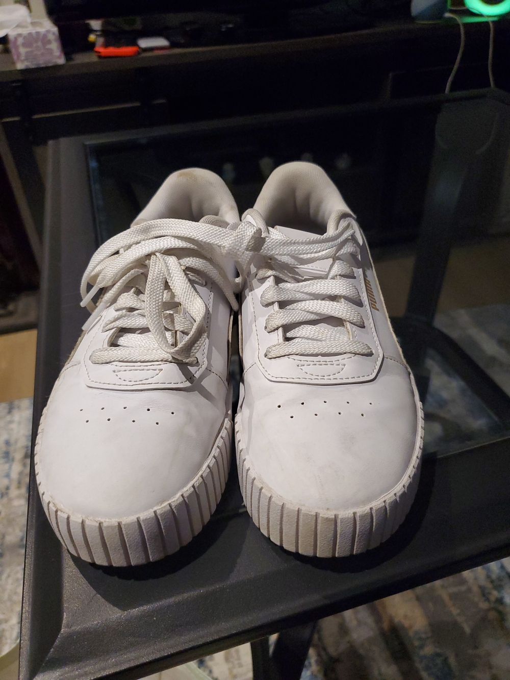 Puma Kids White Low-Top Lace-Up Sneakers